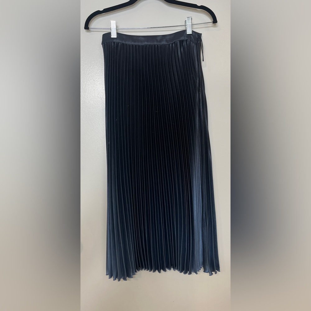 Reiss Midnight Blue Pleated A-Line Skirt